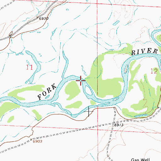 Topographic Map of Two Buttes Draw, WY