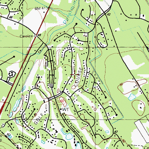 Topographic Map of Carolina Shores, NC