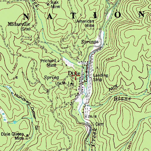 Topographic Map of Dixie, ID