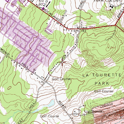 Topographic Map of Staten Island, NY