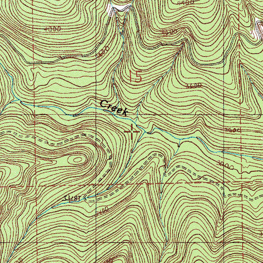 Topographic Map of Wildcat Creek, OR