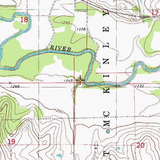 Topographic Map of Buzzard Creek, OK