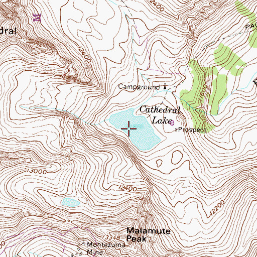 Topographic Map of Cathedral Lake, CO