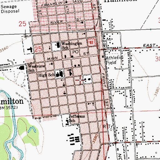Topographic Map of Ravalli County Museum, MT