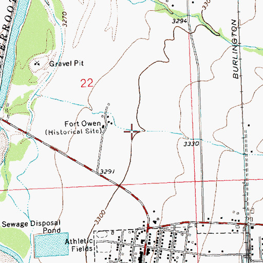 Topographic Map of Stevensville Museum, MT