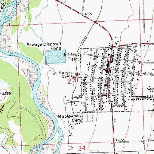 Topographic Map of Historic Saint Marys Mission, MT