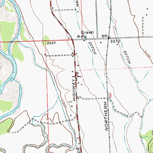 Topographic Map of Cinnabar Court, MT