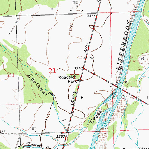 Topographic Map of Fort Owen Historical Marker, MT