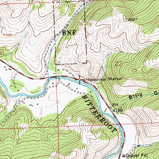 Topographic Map of Medicine Tree Historical Marker, MT