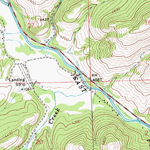 Topographic Map of East Fork of the Bitterroot River Bridge, MT
