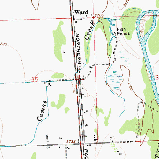 Topographic Map of Bitterroot Family Campground, MT