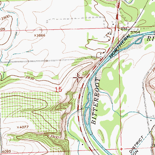 Topographic Map of Lick Creek Campground, MT