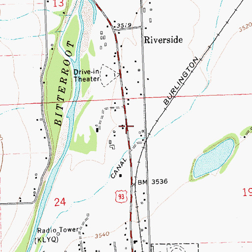 Topographic Map of Mountain View Trailer Court, MT