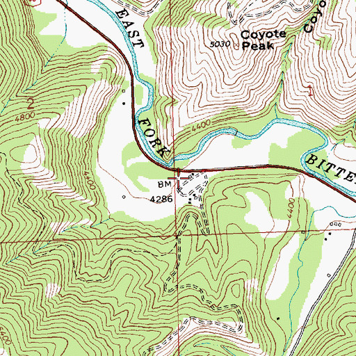Topographic Map of Moosehead Campground, MT