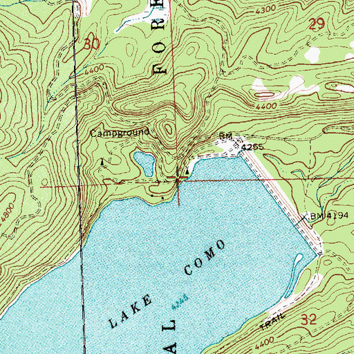 Topographic Map of Upper Como Campground, MT