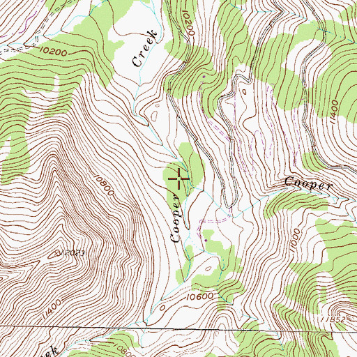 Topographic Map of Cooper Fork Cooper Creek, CO