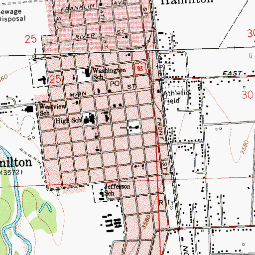 Topographic Map of Ravalli County Sheriff's Office, MT