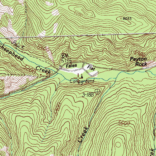 Topographic Map of Fales Flat Group Campsite, MT