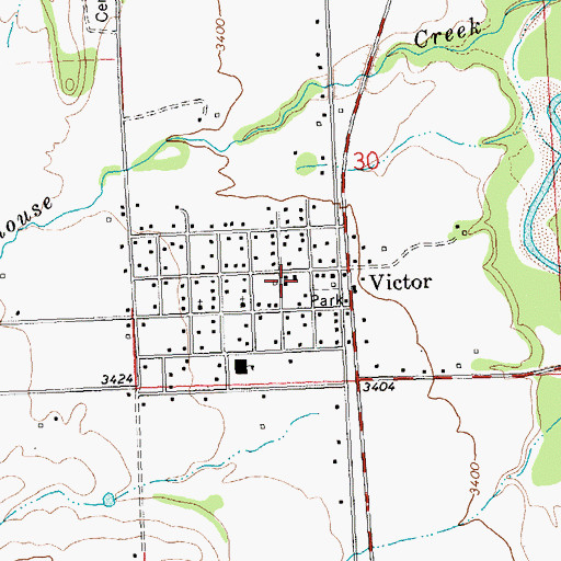 Topographic Map of Victor Post Office, MT