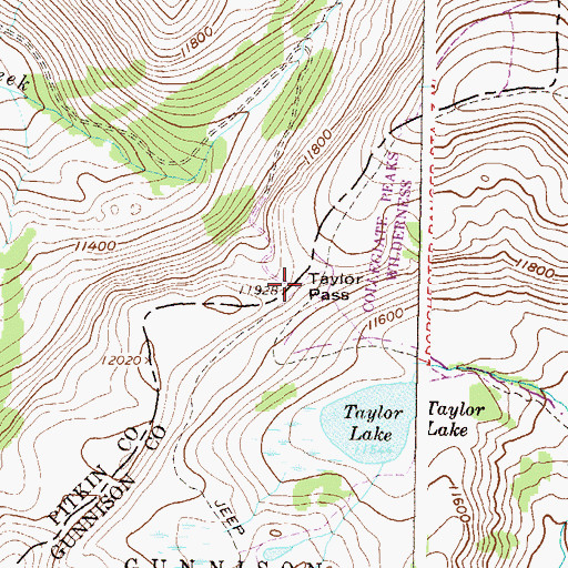 Topographic Map of Taylor Pass, CO