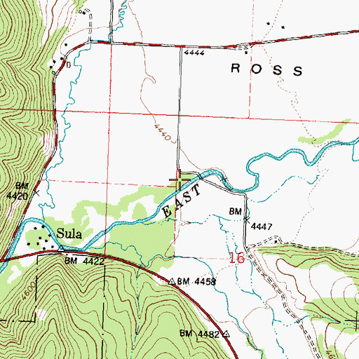 Topographic Map of Ross Hole (historical), MT