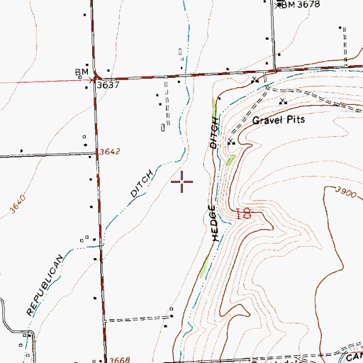 Topographic Map of Orchard (historical), MT