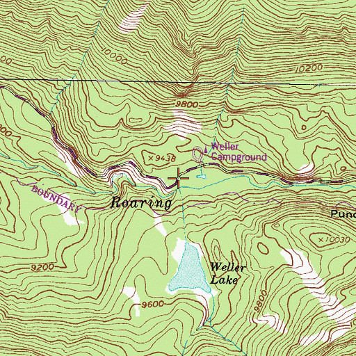 Topographic Map of Weller Lake Campground, CO