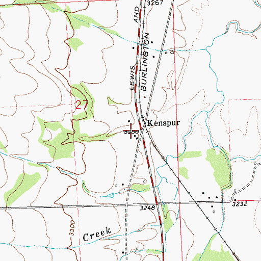 Topographic Map of Kenspur (historical), MT
