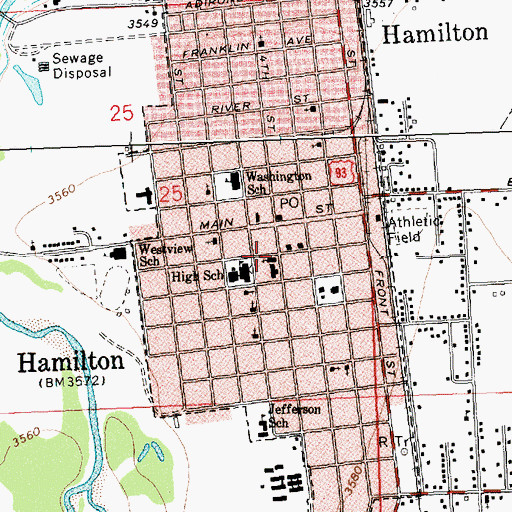Topographic Map of Big Sky Baptist Church, MT