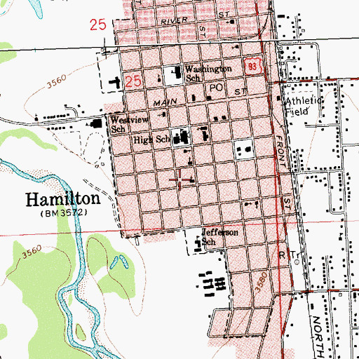 Topographic Map of Saint Francis Catholic Church, MT