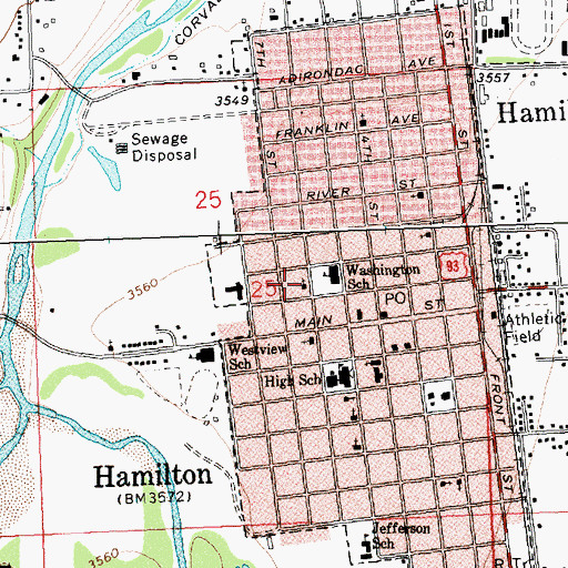 Topographic Map of American Baptist - Methodist Church, MT