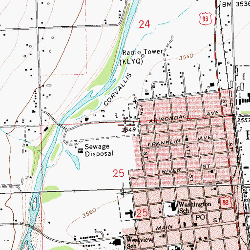 Topographic Map of Church of Christ, MT