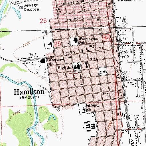 Topographic Map of First Church of Christ Scientist, MT