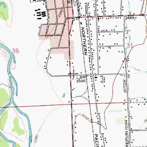 Topographic Map of Faith Lutheran Church, MT