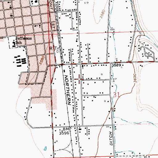 Topographic Map of Refreshing Springs Ministries, MT