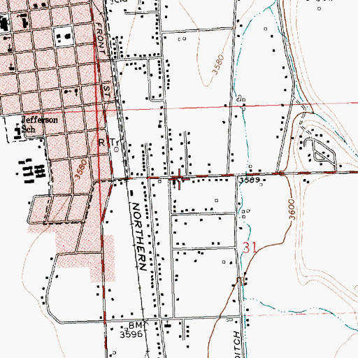 Topographic Map of Hamilton Wesleyan Church, MT