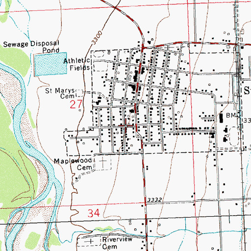 Topographic Map of LIght of the Valley Assembly of God Church, MT