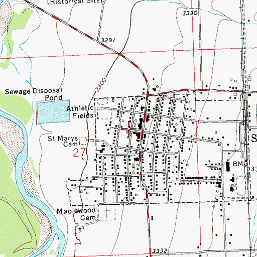 Topographic Map of Saint Stephens Episcopal Church, MT