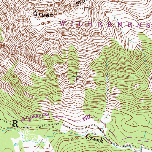 Topographic Map of Green Mountain, CO