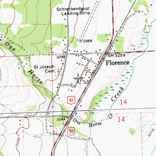 Topographic Map of Saint Joseph Mission, MT