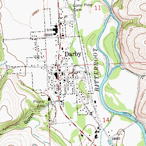 Topographic Map of Saint Philip Benizi Mission, MT