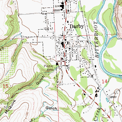 Topographic Map of Family Fellowship Church, MT