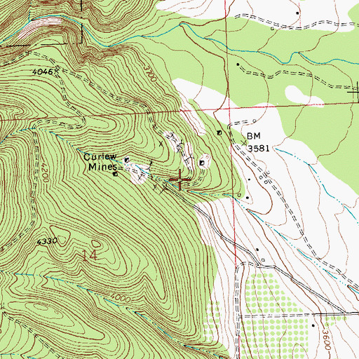 Topographic Map of Curlew (historical), MT