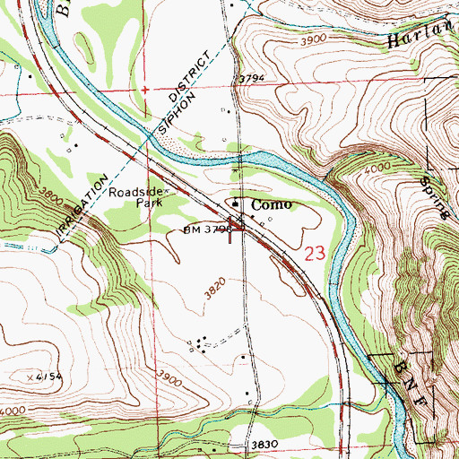 Topographic Map of Como (historical), MT