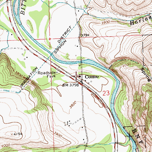 Topographic Map of Como School (historical), MT