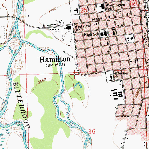 Topographic Map of Kiwanis Park, MT