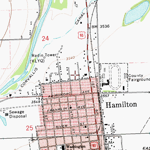 Topographic Map of Sand Flower Mini Shops (historical), MT