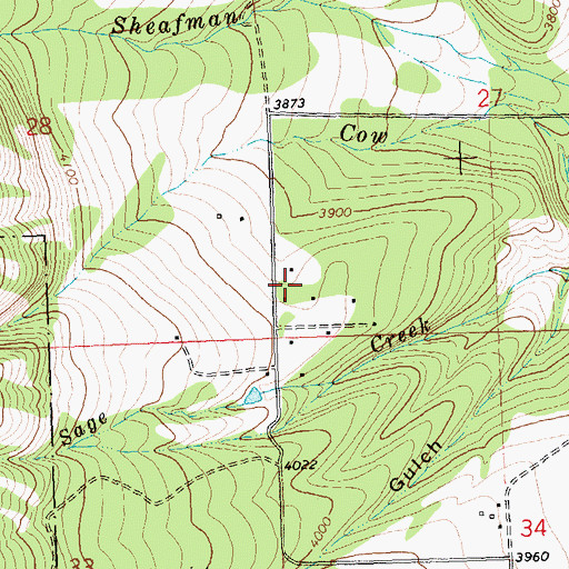 Topographic Map of Pinesdale Cemetery, MT