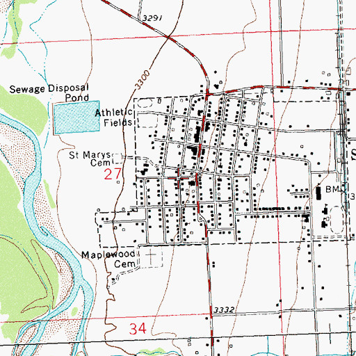 Topographic Map of Stevensville Medical Clinic, MT