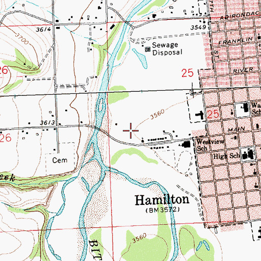 Topographic Map of Bitterroot Clinic, MT
